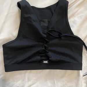 Nike Black Lace-Up Sports Bra